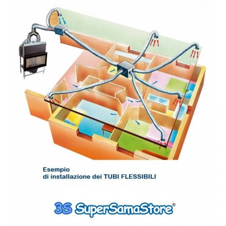 Tubo flessibile in alluminio coibentato diametro 82- esempio per stufe e camini